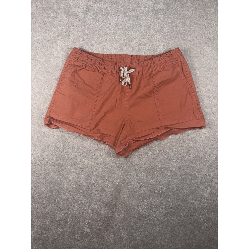 Vuori Vintage Ripstop Shorts Women M Orange Cotton Stretch Duraterra Athleisure